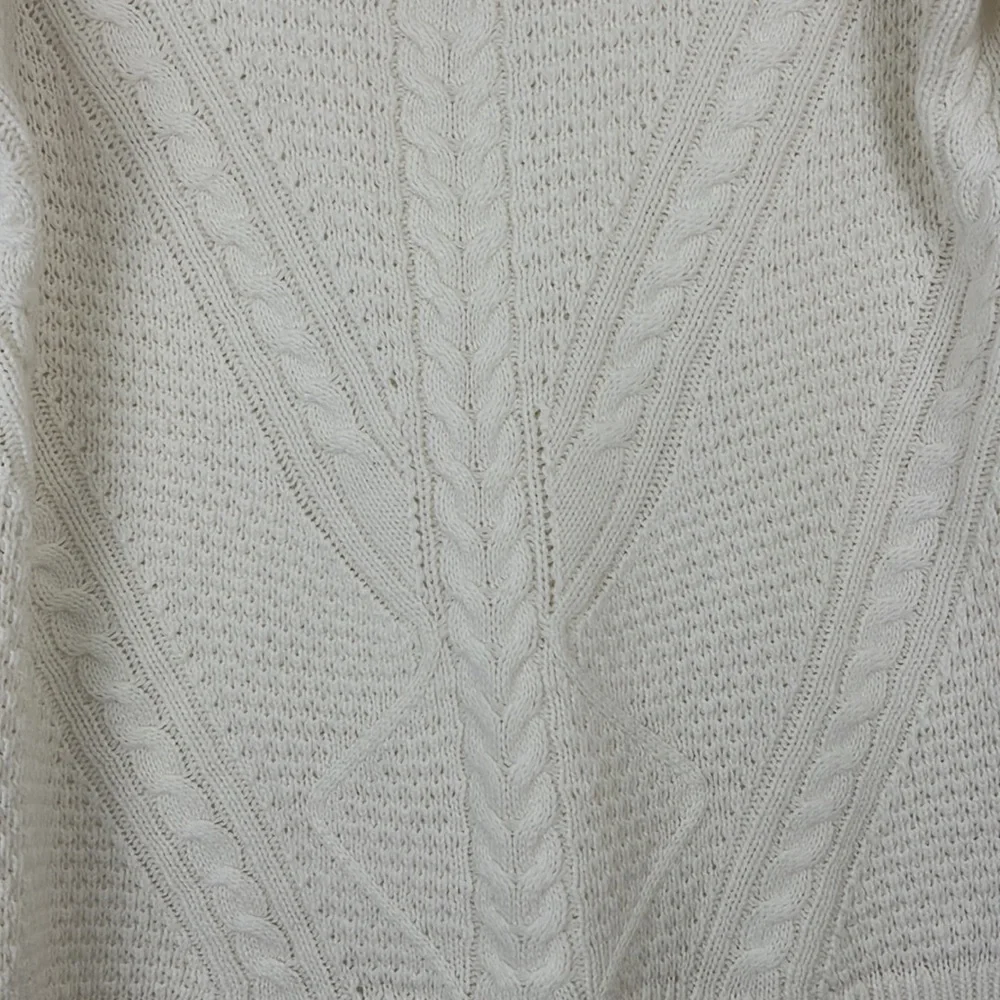 HIPPIE ROSE long sleeve women’s cable knit sweater ivory L - Picture 4 of 10